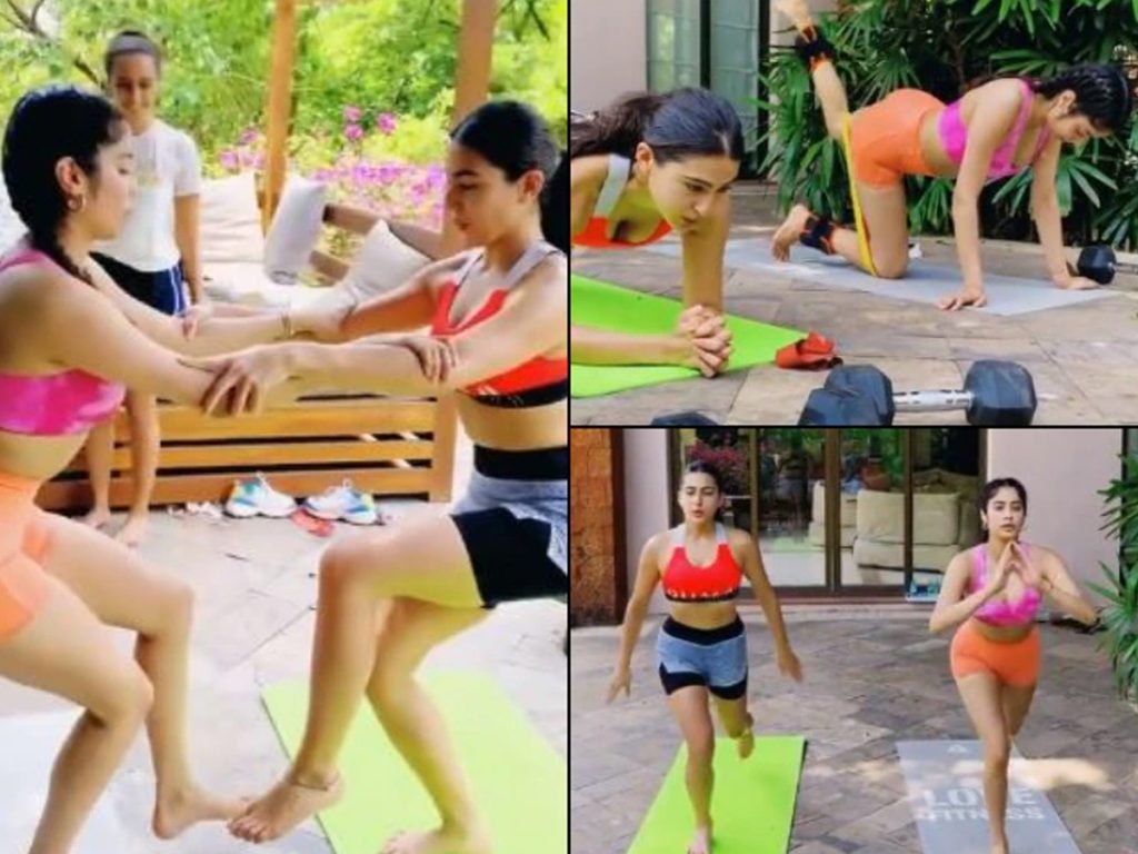 Janhvi Kapoor and Sara Ali Khan workout together