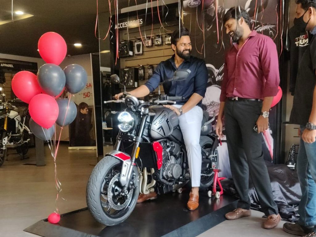 Sai Dharam Tej launched Triumph Trident 660 Bike