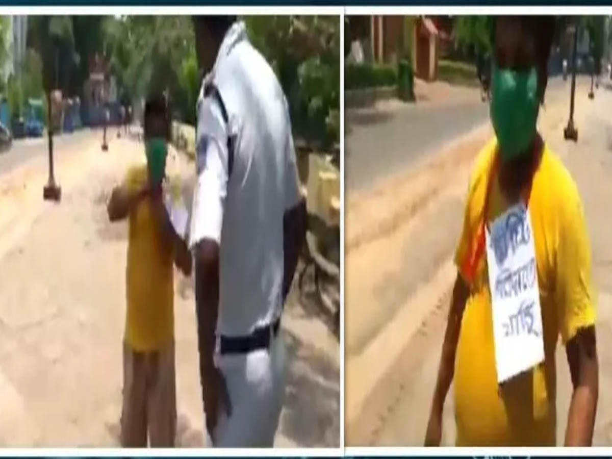 లాక్ డౌన్ లో స్వీట్స్  కొనుగోలు కోసం యువకుడి తంటాలు 