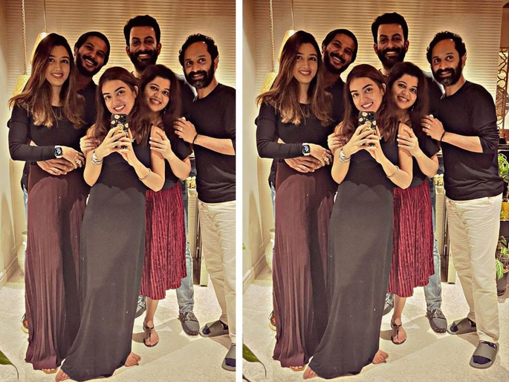 Fahadh, Dulquer and Prithviraj with their wives in new pic