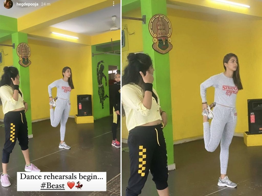 Pooja Hegde begins Dance Rehearsals for Vijay's Beast