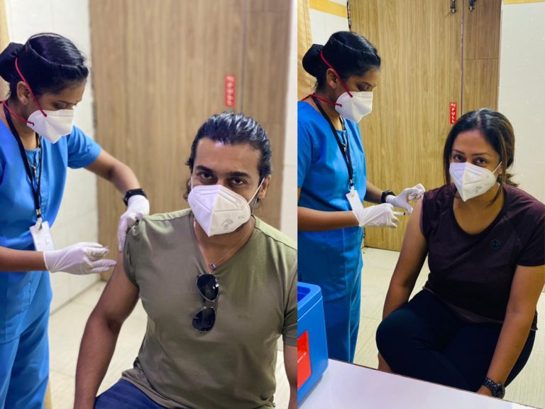 వ్యాక్సినేషన్ వేయించుకున్న స్టార్ కపుల్