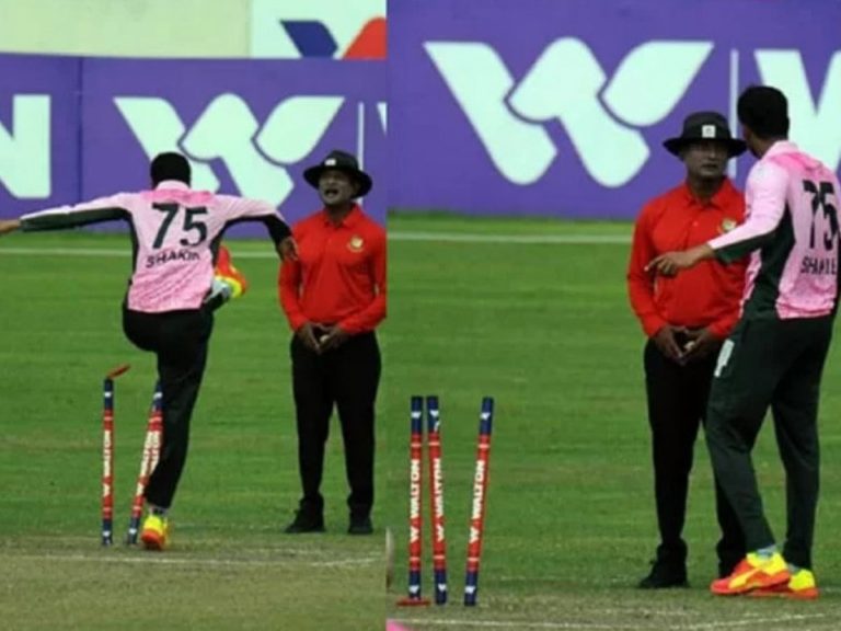 వికెట్లను తన్నిన ఆ అతగాడిపై వేటు