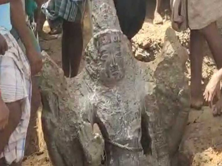 తమిళనాడులో బయటపడ్డ పురాతన వేంకటేశ్వర స్వామి రాతి  విగ్రహం