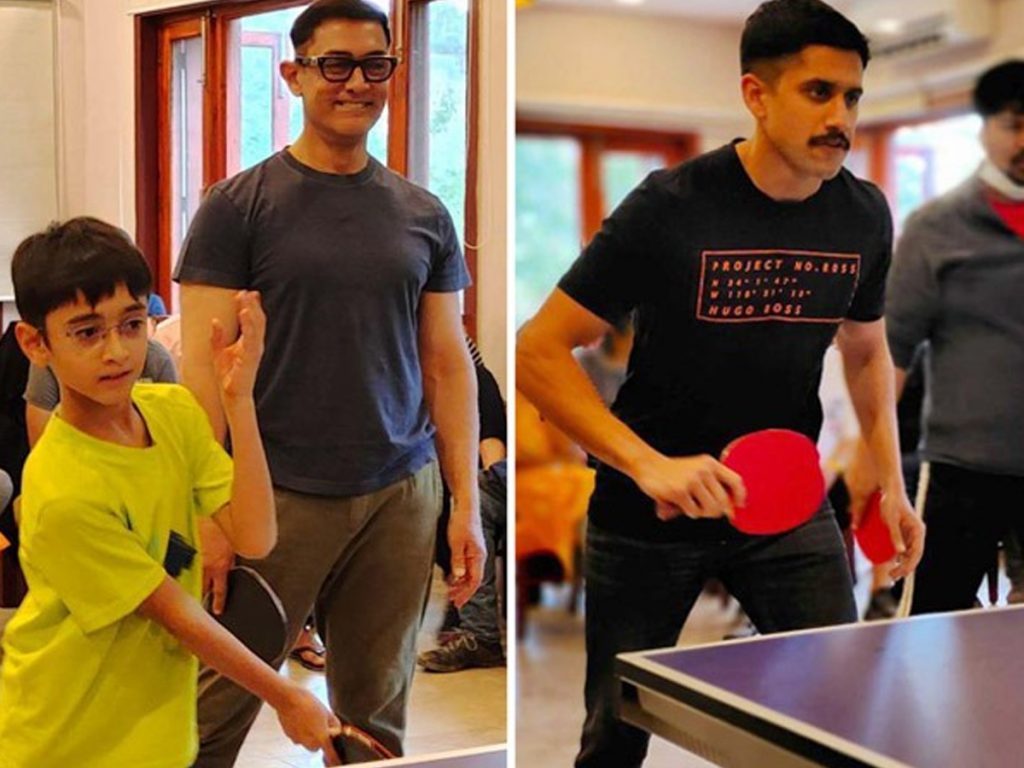 Aamir Khan and Naga Chaitanya enjoy a Table Tennis tournament with the unit of Laal Singh Chaddha