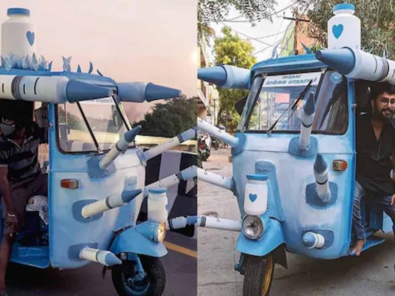 వ్యాక్సిన్‌పై ఆటోవాలా వినూత్న ప్ర‌చారం…