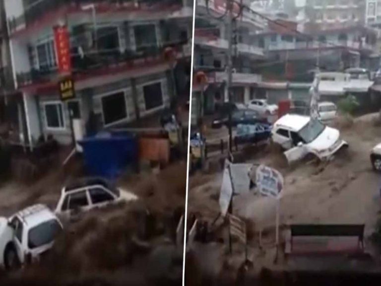 వైర‌ల్ః హిమాచ‌ల్ లో భారీ వ‌ర్షం…ధ‌ర్మ‌శాల‌లో కొట్టుకుపోయిన కార్లు…