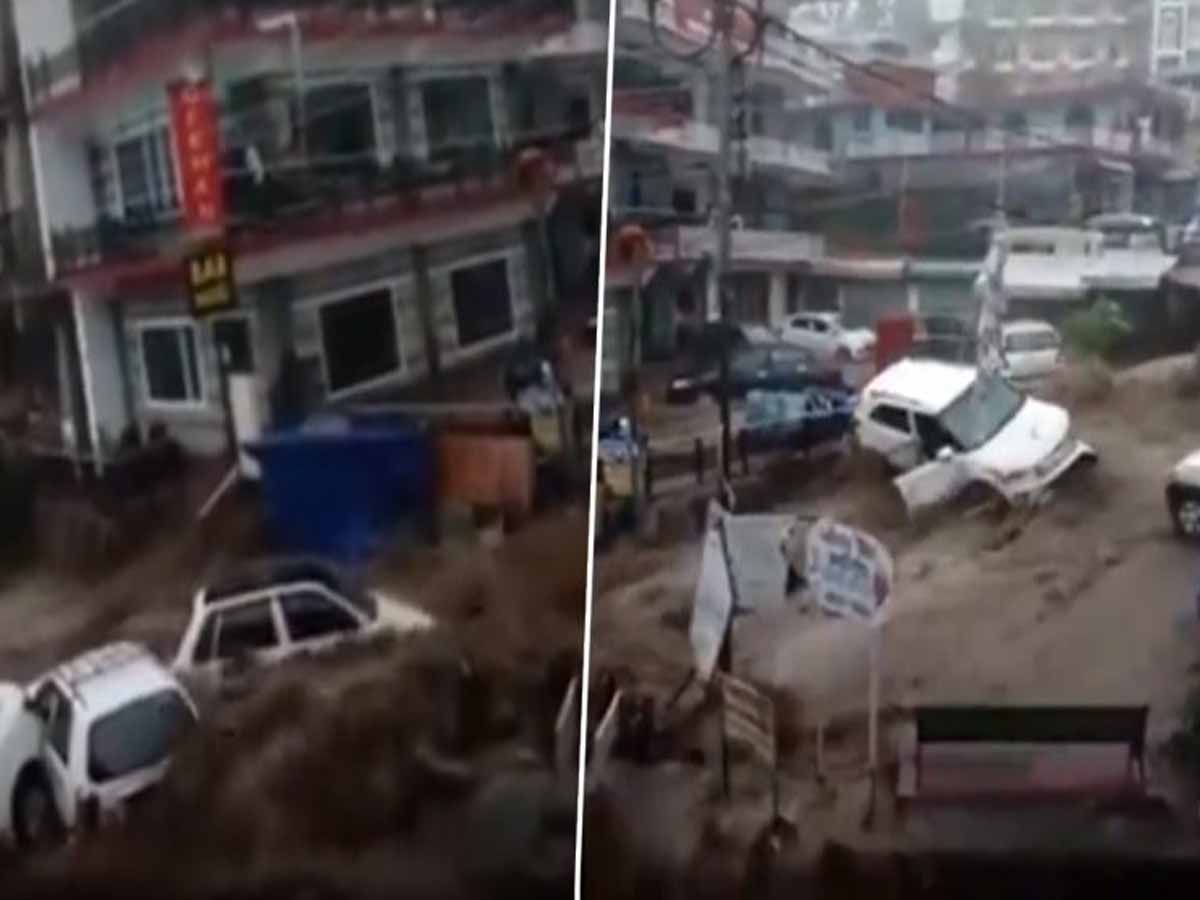 వైర‌ల్ః హిమాచ‌ల్ లో భారీ వ‌ర్షం…ధ‌ర్మ‌శాల‌లో కొట్టుకుపోయిన కార్లు…
