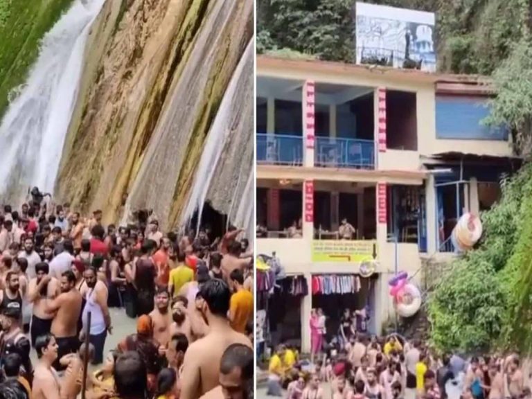 వైర‌ల్: జ‌ల‌పాతం కింద వంద‌లాది మంది స్నానం…మండిప‌డుతున్న నెటిజ‌న్లు…