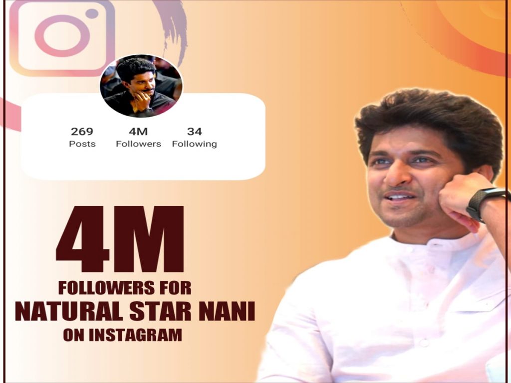 Nani crossed 4 Million followers on Instagram