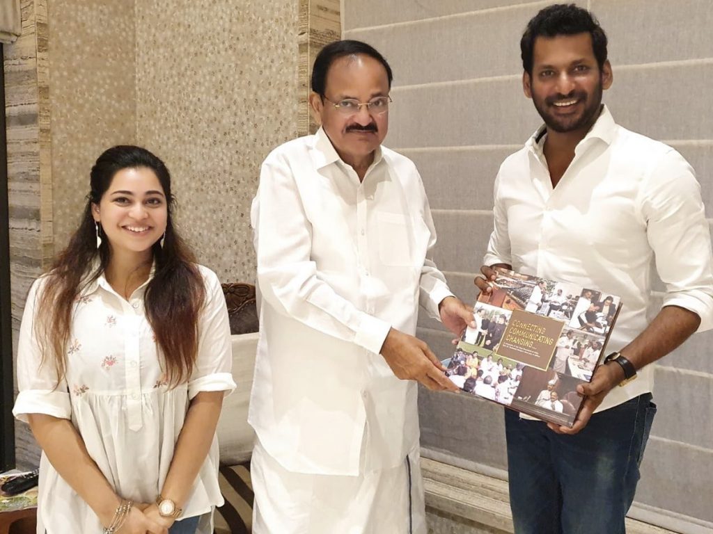 Vishal met Hon Vice President Venkaiah Naidu
