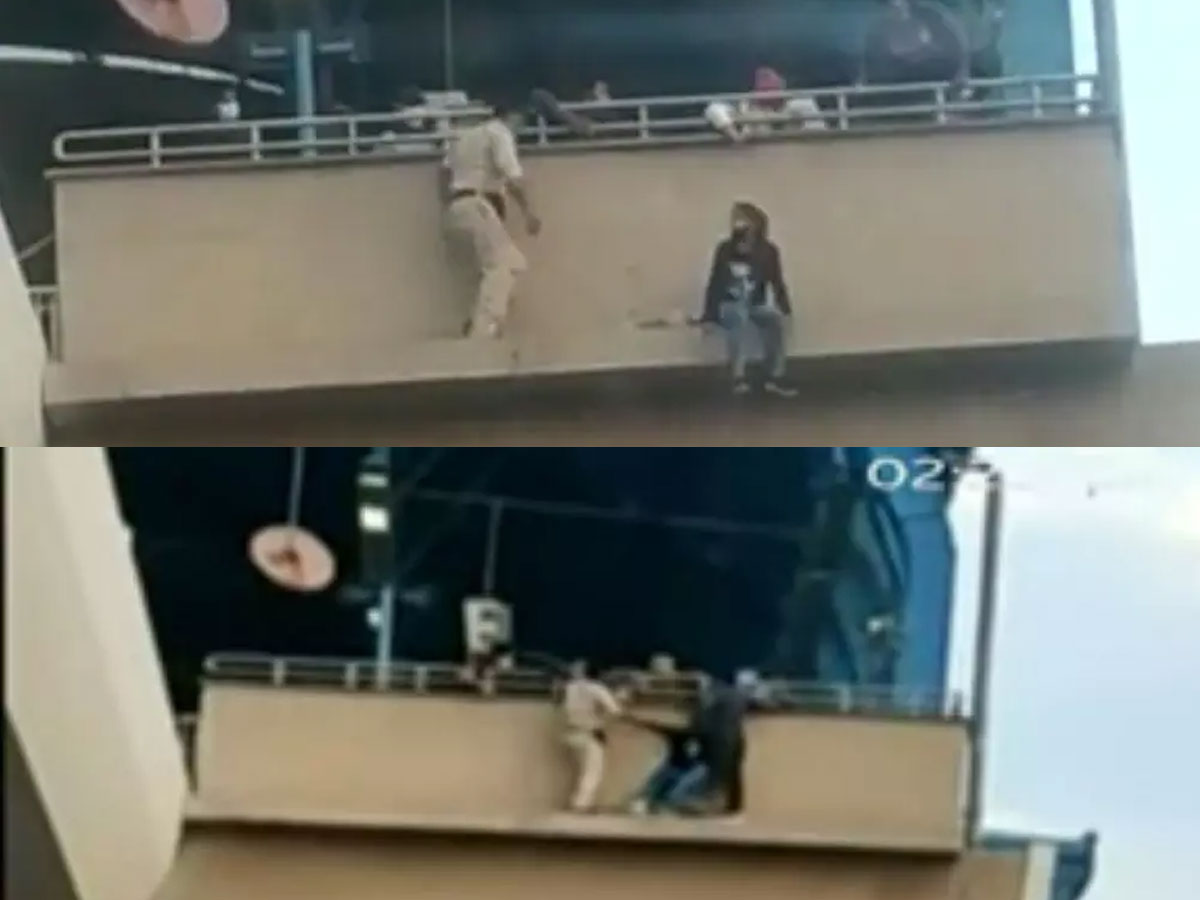 వైరల్ వీడియో: మెట్రో స్టేషన్‌ పైనుండి దూకేయబోయిన అమ్మాయి