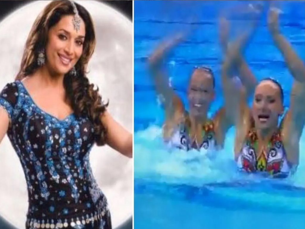 Israel's Artistic Swimming duo perform to Bollywood track Aaja Nachle