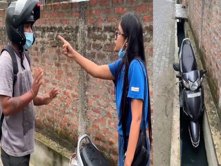 వైరల్‌: అసభ్యంగా ప్రవర్తించిన యువకుడికి ఇలా షాకిచ్చింది..