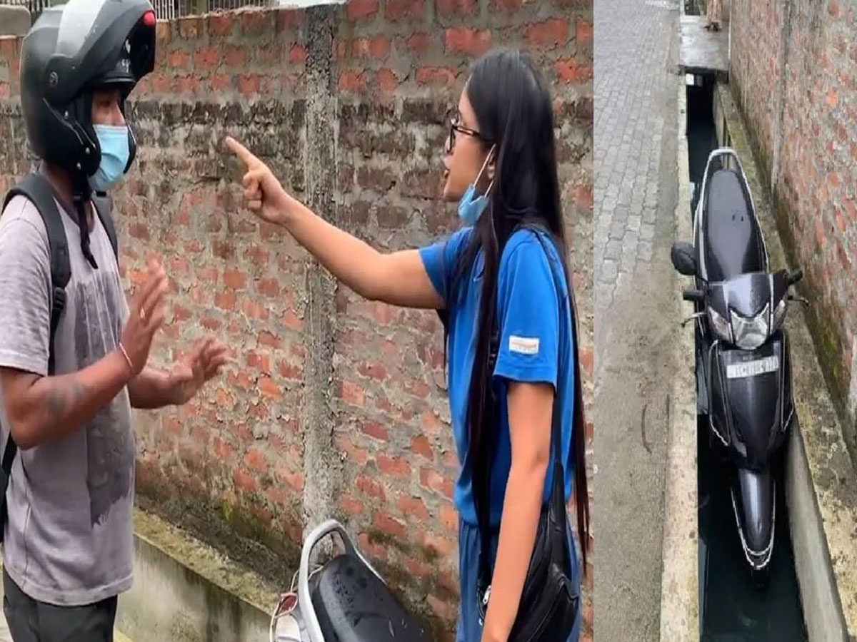 వైరల్‌: అసభ్యంగా ప్రవర్తించిన యువకుడికి ఇలా షాకిచ్చింది..