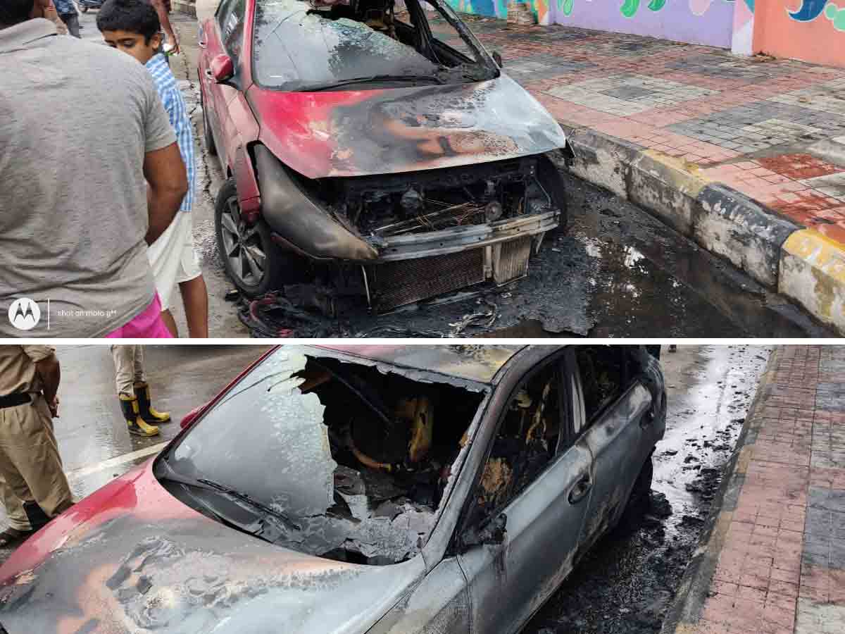 అగ్ని ప్రమాదం : మంటల్లో సినిమా షూటింగ్ వాహనం