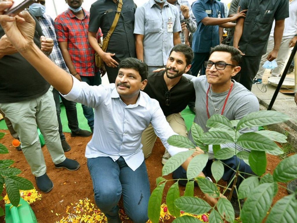 Amir Khan along with Naga Chaitanya participated in Green India Challenge