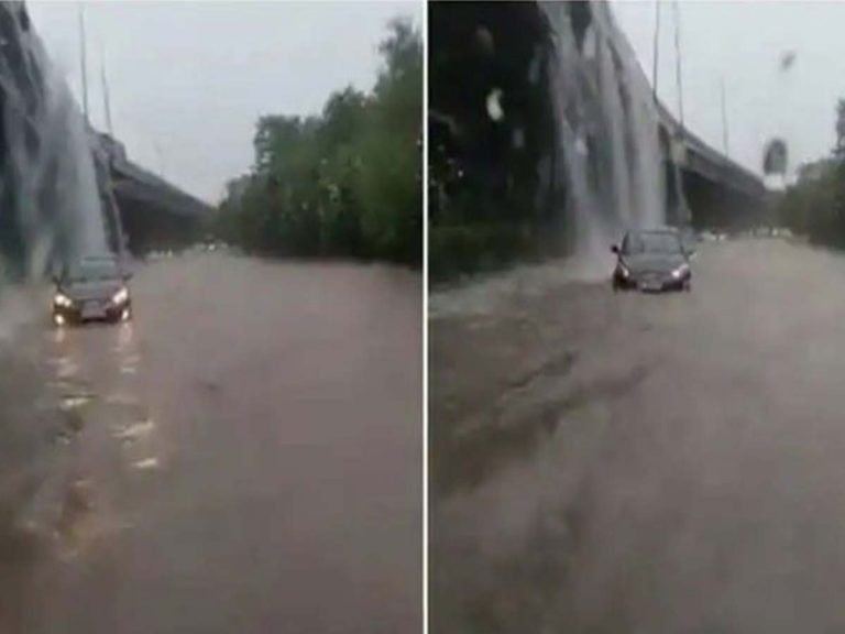 ఇది జ‌ల‌పాతం కాదు…ఢిల్లీ ప్లైఓవ‌ర్‌…