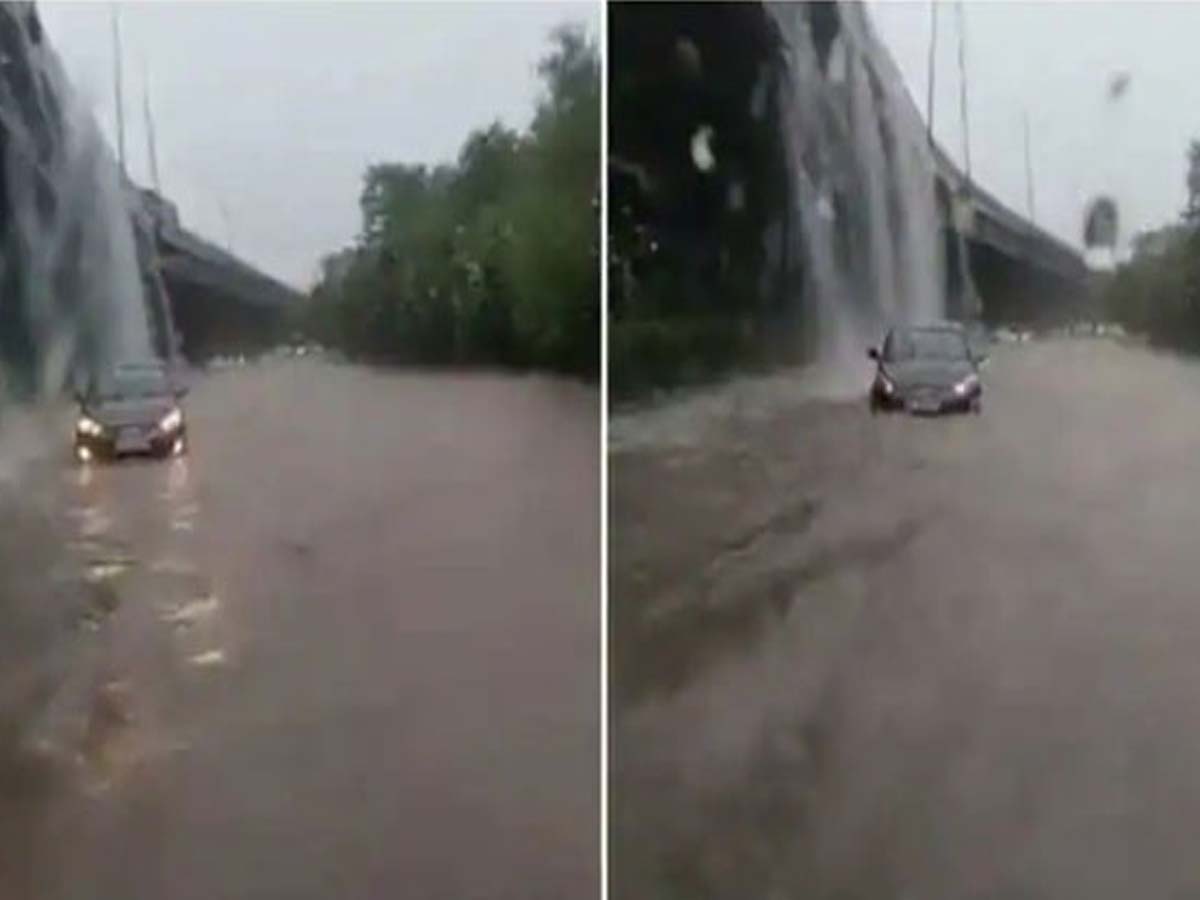 ఇది జ‌ల‌పాతం కాదు…ఢిల్లీ ప్లైఓవ‌ర్‌…