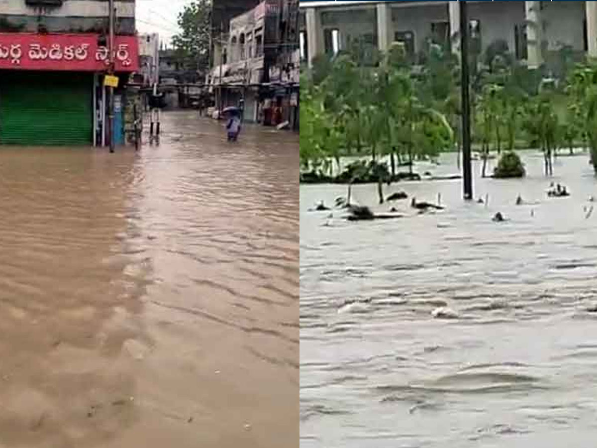 సిరిసిల్ల‌ను ముంచెత్తిన వాన‌లు…చెరువుల‌ను త‌ల‌పిస్తున్న రోడ్లు…