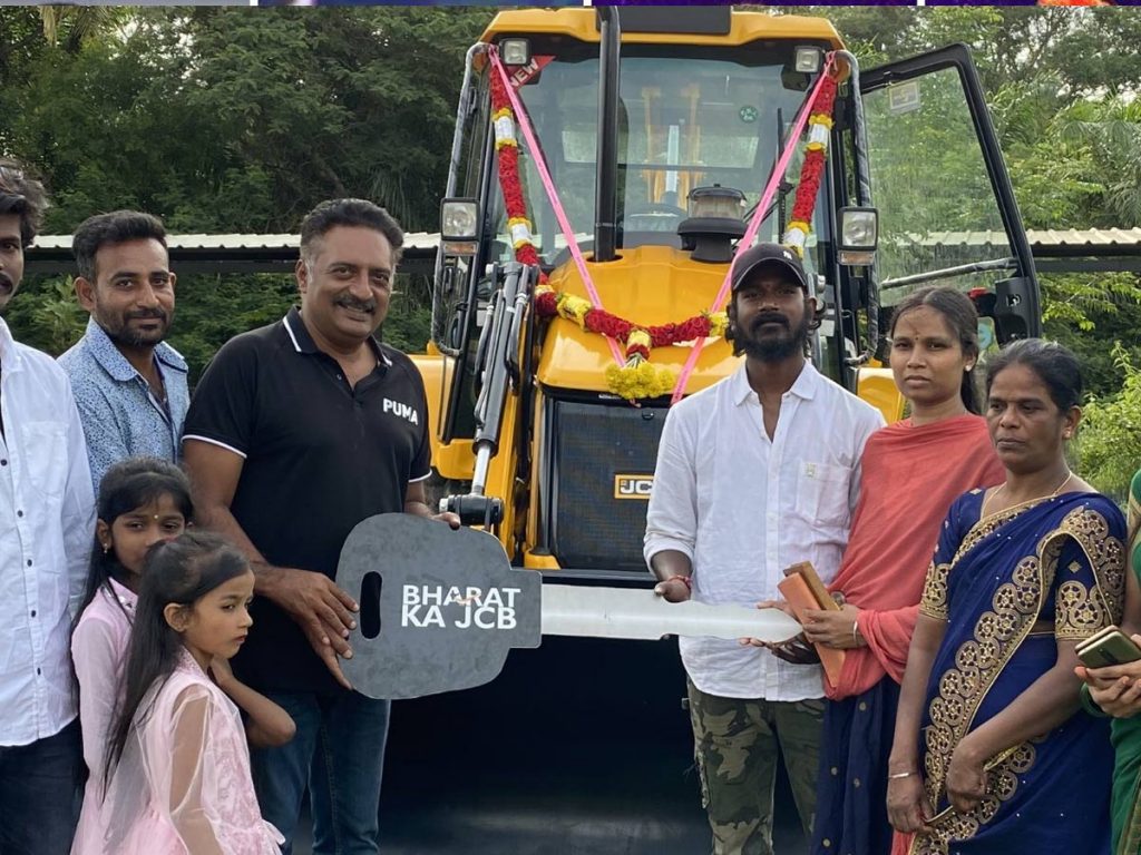 Prakash Raj gifts JCB to a family in Karnataka