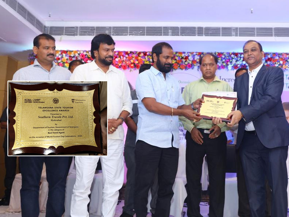 సదరన్‌ ట్రావెల్స్‌కు టూరిజం ఎక్సలెన్స్ అవార్డు