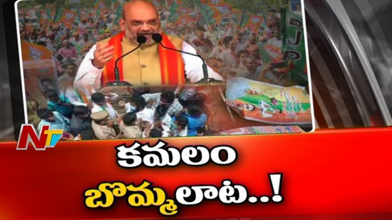 అమిత్ షా సభకు ఏర్పాటు చేసిన ఫ్లెక్సీలపై రగడ !