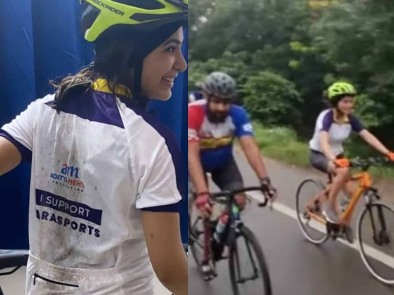 వర్షంలోను సైక్లింగ్‌లో దూసుకెళ్తున్న సమంత.. వైరల్ వీడియో