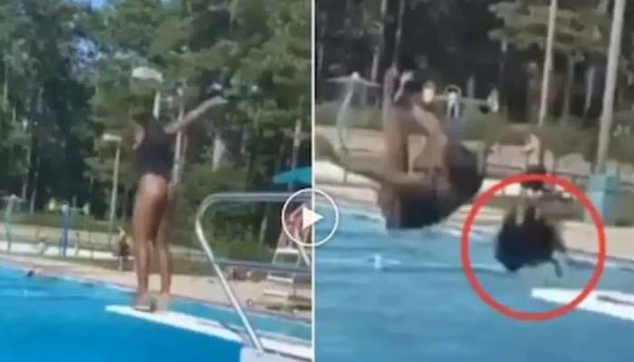 వైర‌ల్‌:  విగ్గుసంగ‌తి మ‌ర్చిపోయి… స్విమ్మింగ్‌పూల్‌లోకి దూకేసింది… చివ‌ర‌కు…