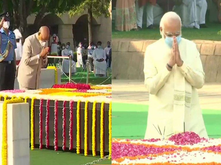 రాజ్‌ఘాట్, విజయ్‌ఘాట్‌లో నివాళులర్పించిన మోడీ