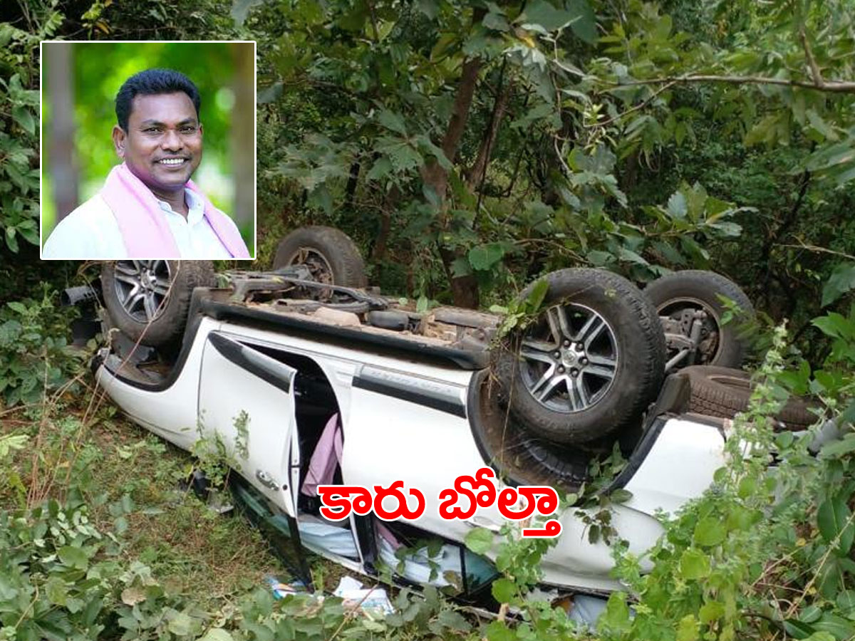 ప్రభుత్వ విప్‌ రేగా కాంతారావు కారు బోల్తా