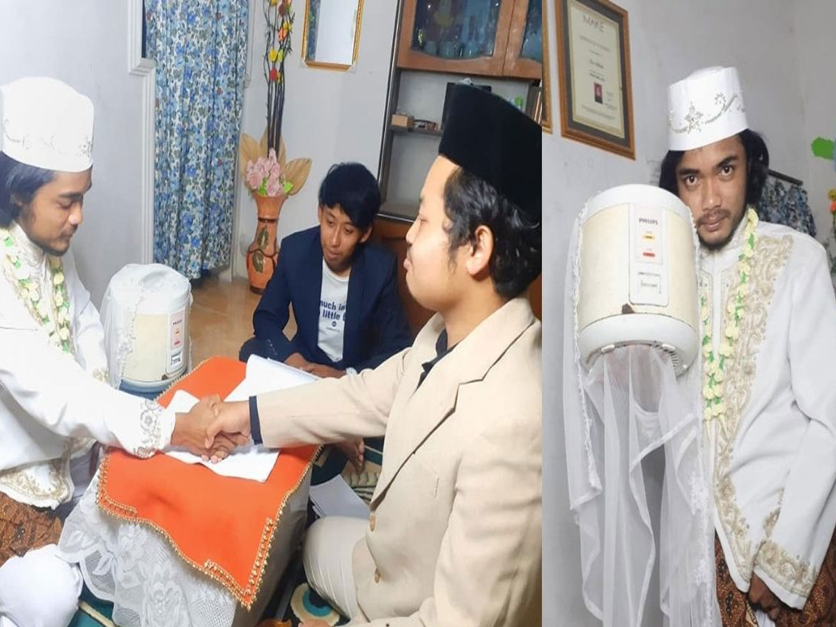 వైరల్ : రైస్‌ కుక్కర్‌ తో పెళ్లి అవాక్కైన జనాలు..!