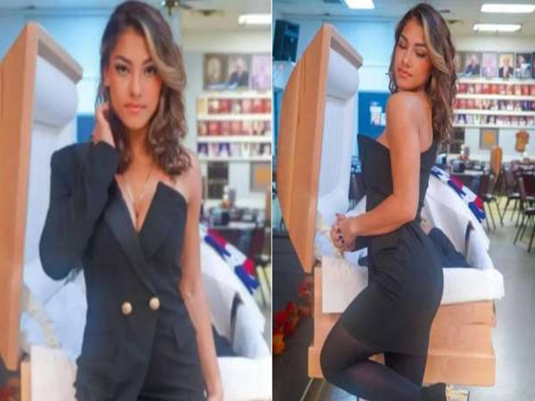 తండ్రి శవం పక్కన మోడల్ సెక్సీ ఫోటో షూట్.. దుమ్మెత్తిపోస్తున్న నెటిజన్లు