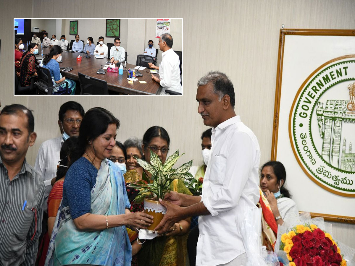 మంత్రి హరీష్‌తో వైద్య ఆరోగ్యశాఖ ఉన్నతాధికారుల భేటీ