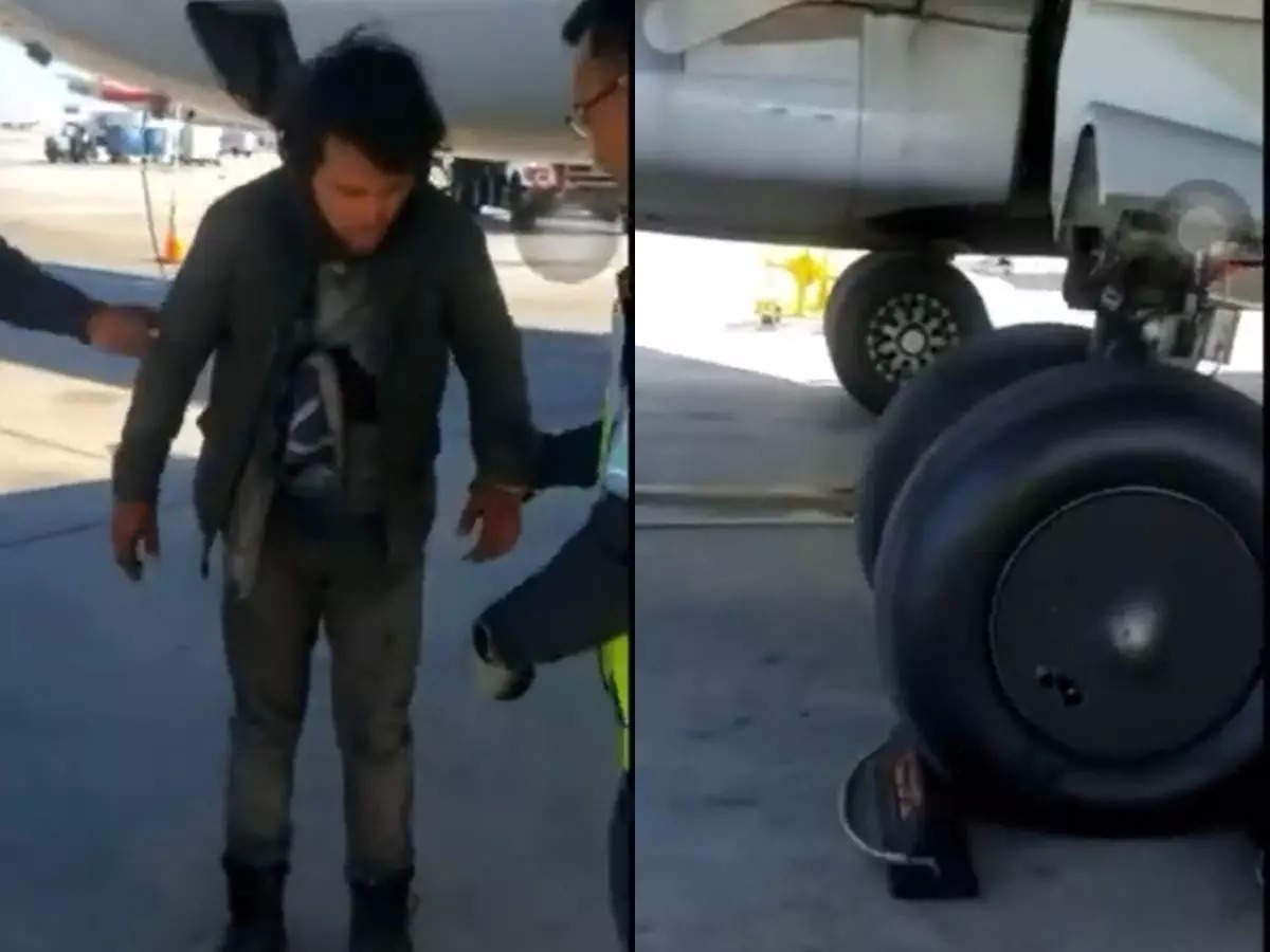 వీడు మాములోడు కాదు…విమానం ల్యాండింగ్‌ గేర్‌లో దాక్కొని…