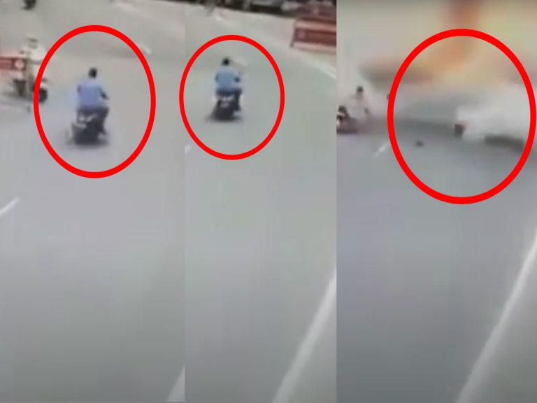 వీడియో : స్కూటీపై టపాసులు తీసుకెళ్లుండగా పేలుడు.. తండ్రికొడుకులు దుర్మరణం..