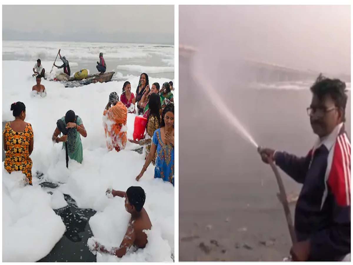 యుమునా నది విషపు నురగకు తాత్కాలిక పరిష్కారం