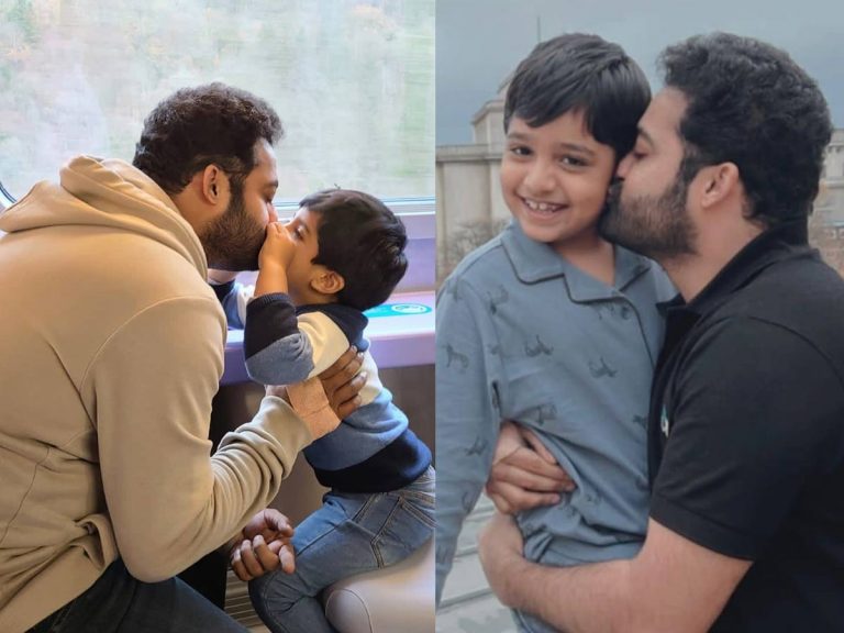 నిన్న పెద్దోడు.. నేడు చిన్నోడు.. వారసులతో ఎన్టీఆర్ ముద్దుముచ్చట్లు