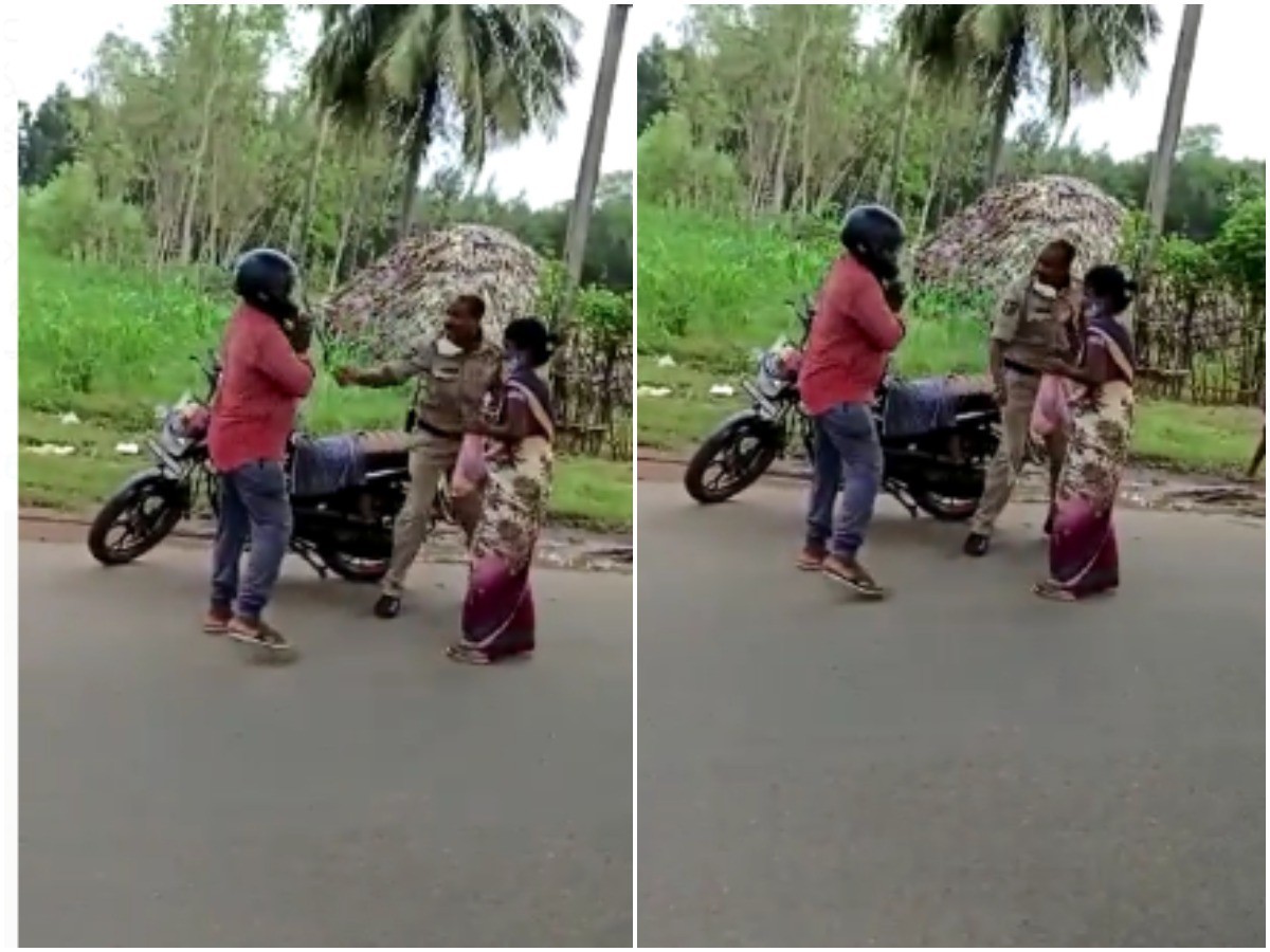 వాహనదారుడిపై కానిస్టేబుల్ వీరంగం.. వైరల్ వీడియో