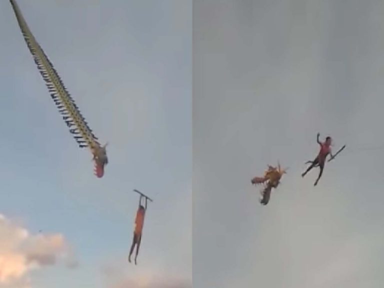 వైర‌ల్‌:  గాలిప‌టంతో పాటే ఆ వ్య‌క్తి ఎగిరిపోయాడు…