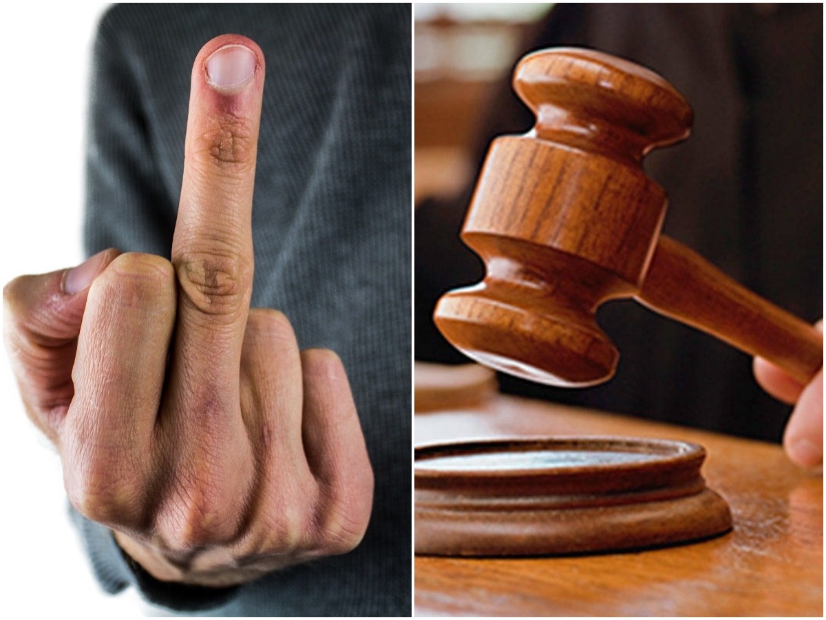 మహిళకు మధ్యవేలు చూపించినందుకు ఆరునెలల జైలుశిక్ష