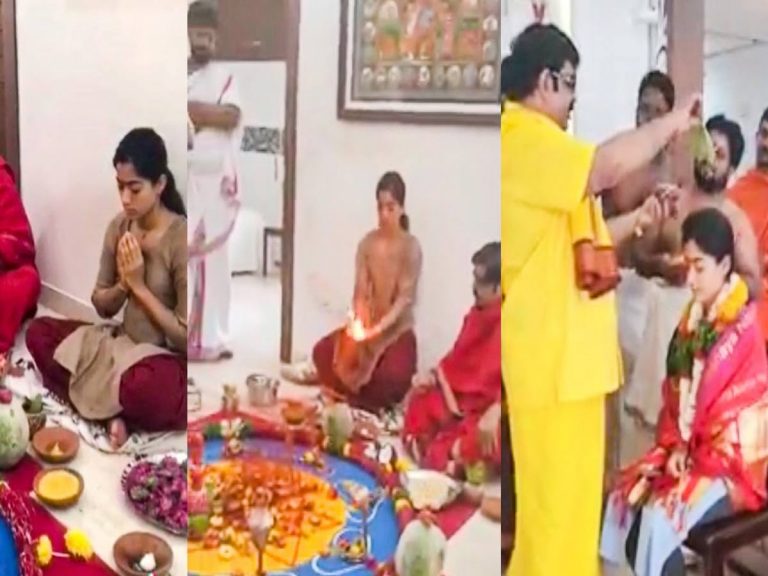 వివాదాల స్వామితో పూజలు చేసిన రష్మిక.. అందుకోసమేనా..?