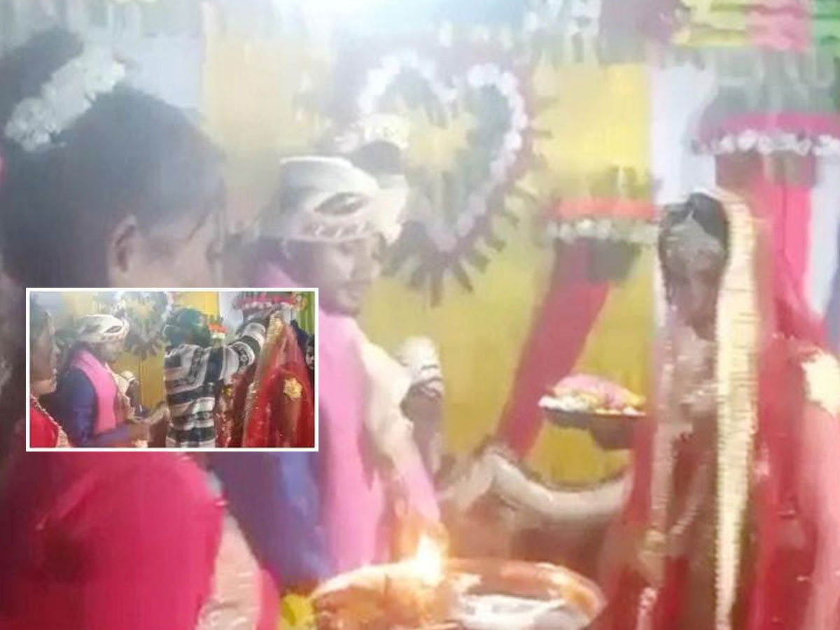 ప్రేయసి పెళ్లి.. దండలు మార్చుకుంటుంటే మధ్యలో దూరిన మాజీ లవర్..!