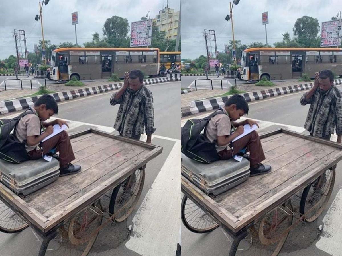 కొడుకు చ‌దువు కోసం ఆ తండ్రి క‌ష్టం…