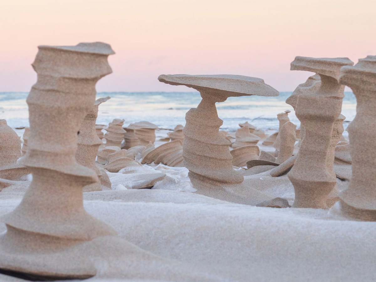 స‌ముద్ర తీరంలో రాత్రికి రాత్రే శిల్పాల్లా మారిపోయిన ఇసుక‌… ఎలాగంటే…