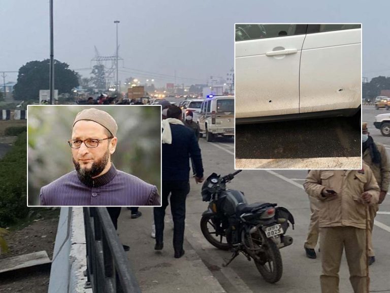 బ్రేకింగ్‌: అస‌దుద్దీన్ ఒవైసీ కారుపై కాల్పులు