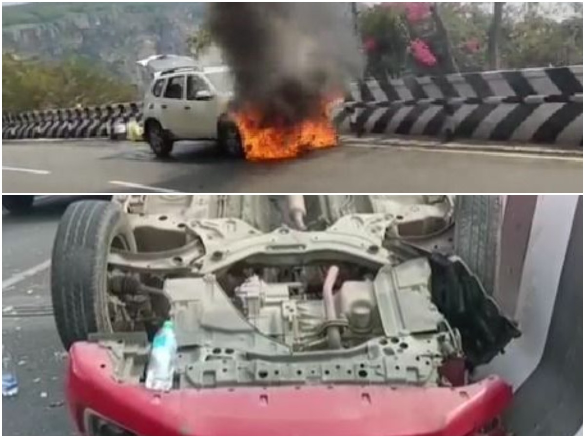 Tirumala Fire Accident: తిరుమలలో కారు అగ్నికి ఆహుతి