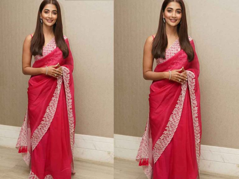 Pooja Hegde: పింక్ చీరలో బుట్టబొమ్మ.. ఆ అందానికి సాటిలేదమ్మ