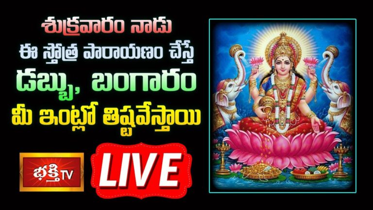 LIVE :  ఈ స్తోత్ర పారాయణం చేస్తే డబ్బు, బంగారం మీ ఇంట్లో తిష్టవేస్తాయి