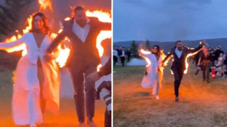 Viral: వెడ్డింగ్ రిసెప్షన్‌లో నవ దంపతుల స్టంట్.. వణికిపోయిన అతిథులు..!